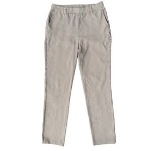 Perry Ellis Womens Slim Ankle Pants Size 10 Brown Houndstooth Stretch Dress Work